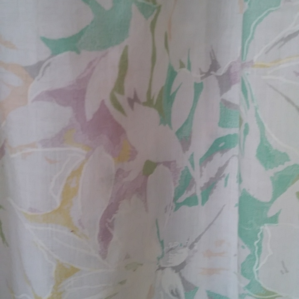 Vtg. F. Shay Pleated Floral Dainty A-Line Skirt 12 White Green View 5